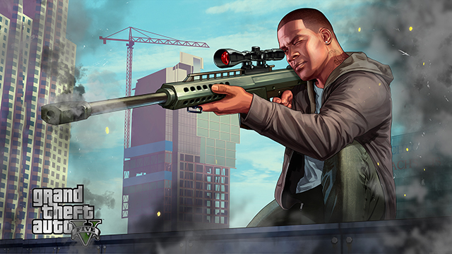 GTA 5 Franklin Sniping Desktop Background