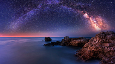 Milky Way Over The Sea Desktop Background