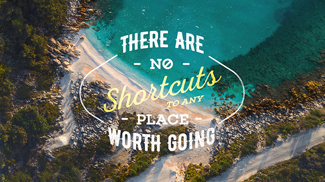 No Shortcuts Motivational Desktop Background