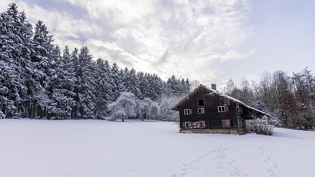 Cabin in the Snow Google Background