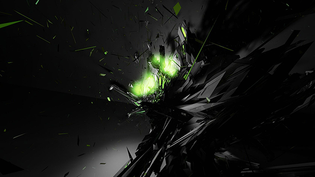 Green Shatter Google Background