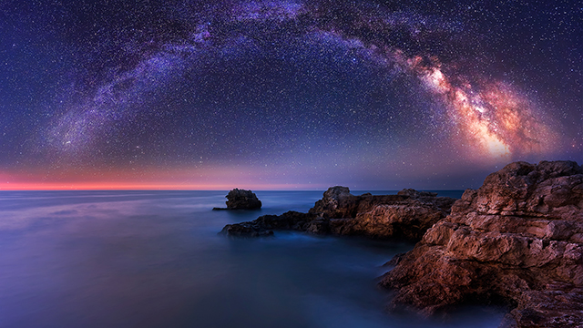 Milky Way Over the Sea Google Background