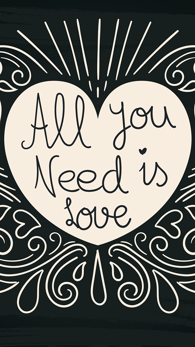 Drawn Love iPhone Background.