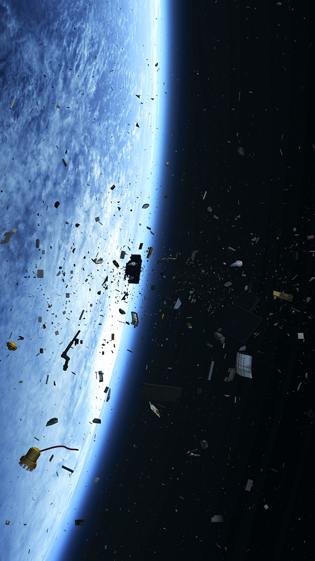 Space Debris iPhone Background.