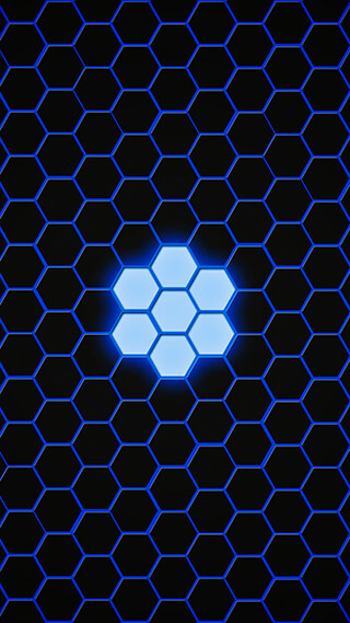 blue hexagon iphone background