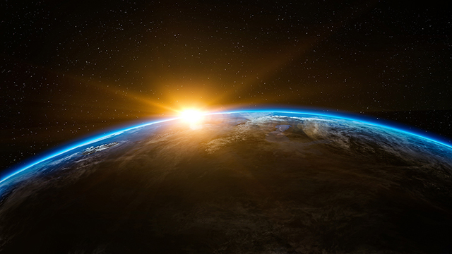 Sunrise from Space Laptop Background