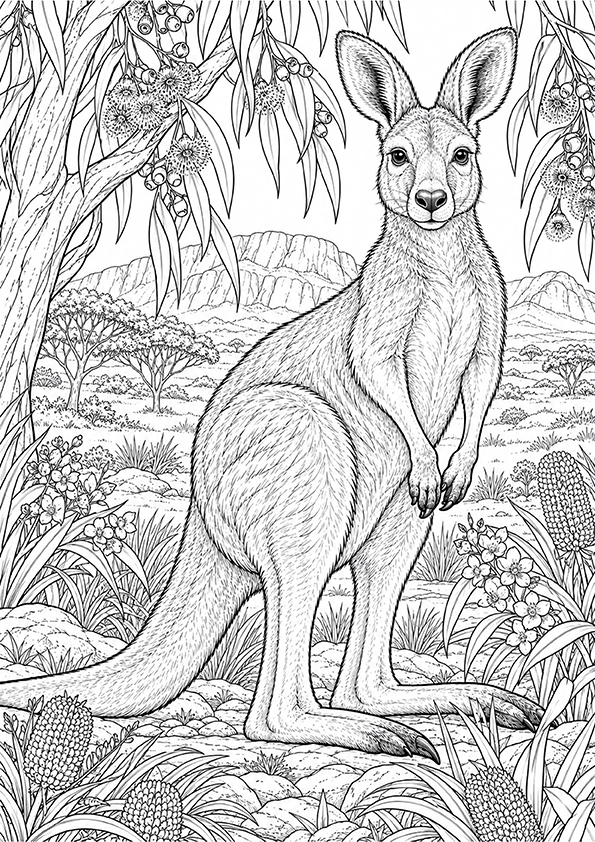 Australian Kangaroo coloring page