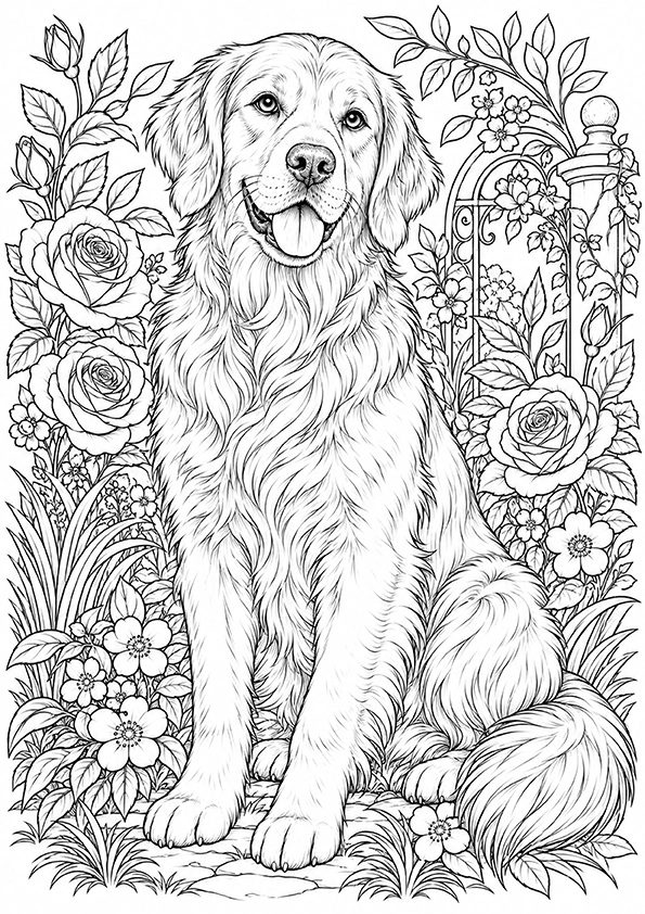 Garden Dog coloring page