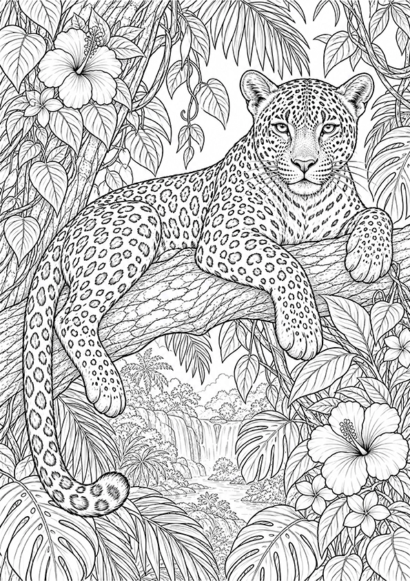 Jungle Leopard coloring page