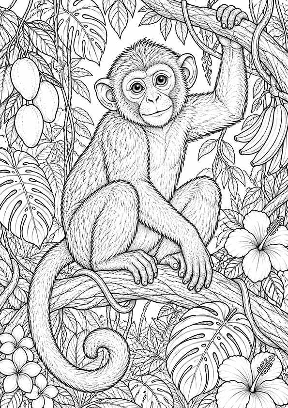 Jungle Monkey coloring page