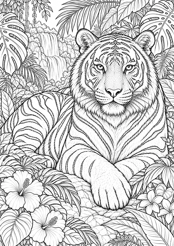 Jungle Tiger coloring page