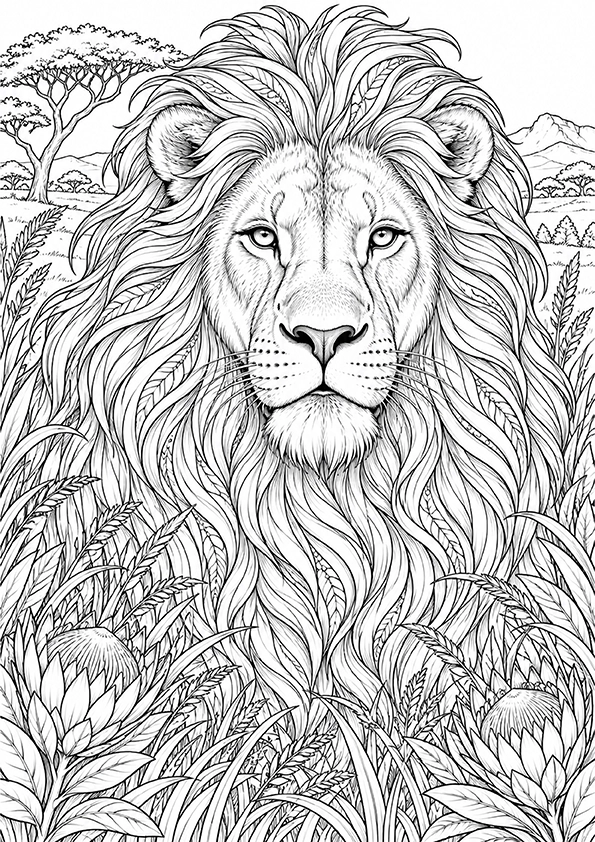 Majestic Lion coloring page
