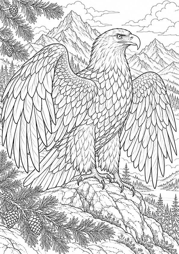 Mountain Eagle coloring page