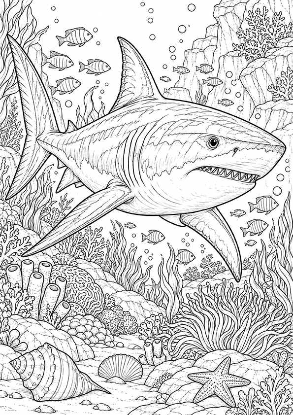 Ocean Shark coloring page