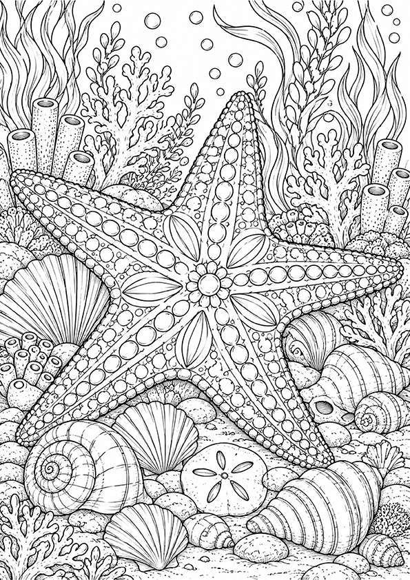 Ocean Starfish coloring page