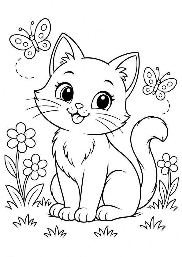 Cute Cat coloring page