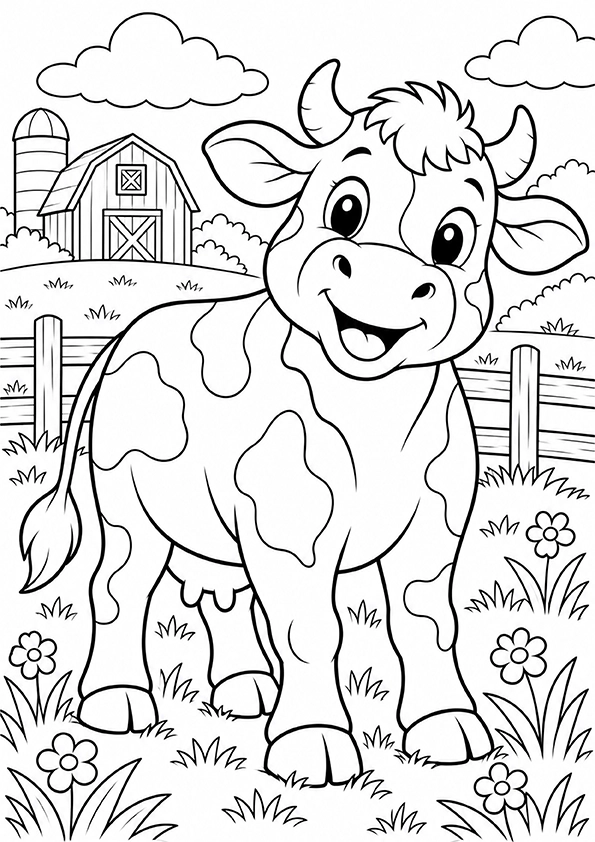 Farm Cow coloring page
