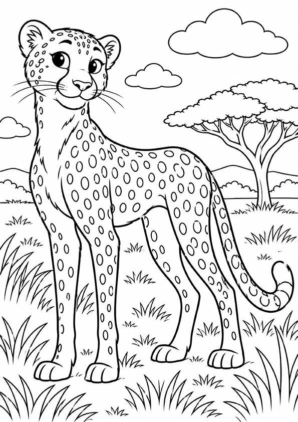 Fast Cheetah coloring page