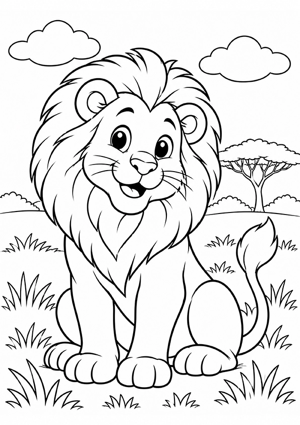 Friendly Lion coloring page