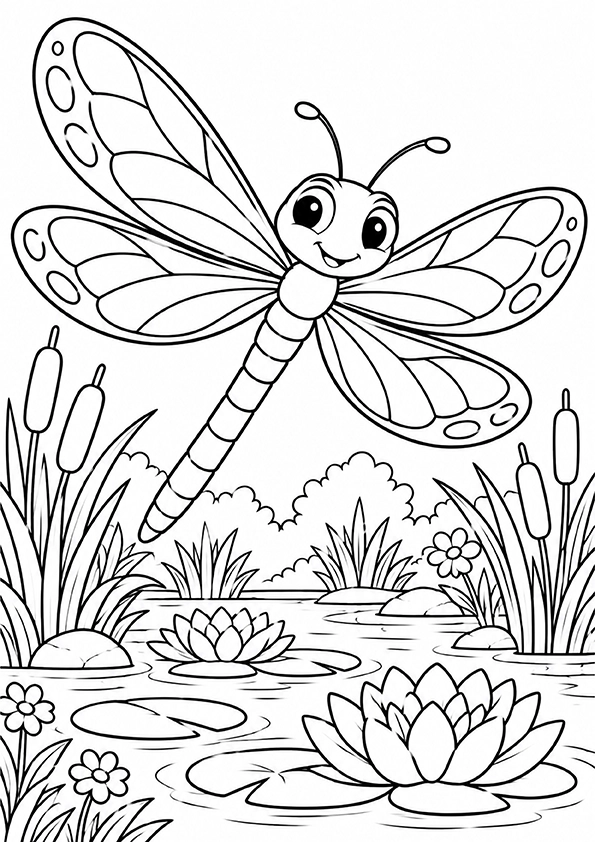 Garden Dragonfly coloring page