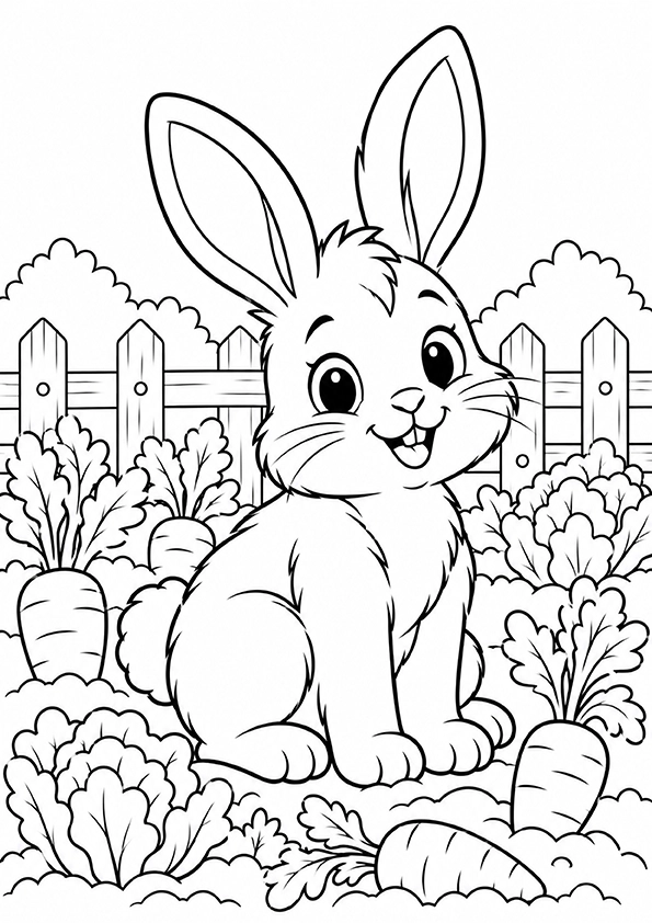 Garden Rabbit coloring page