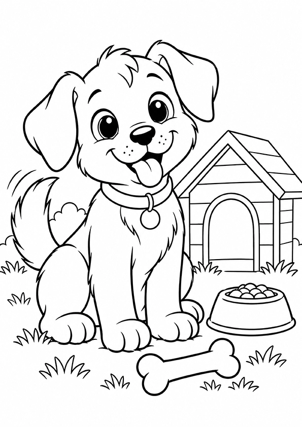 Happy Dog coloring page