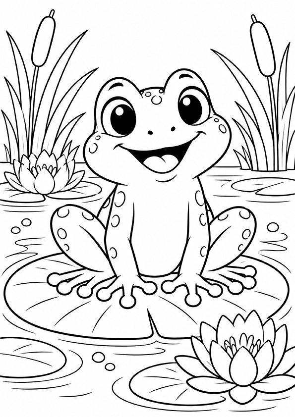 Happy Frog coloring page