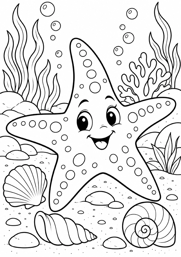 Happy Starfish coloring page