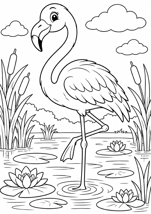 Pretty Flamingo coloring page