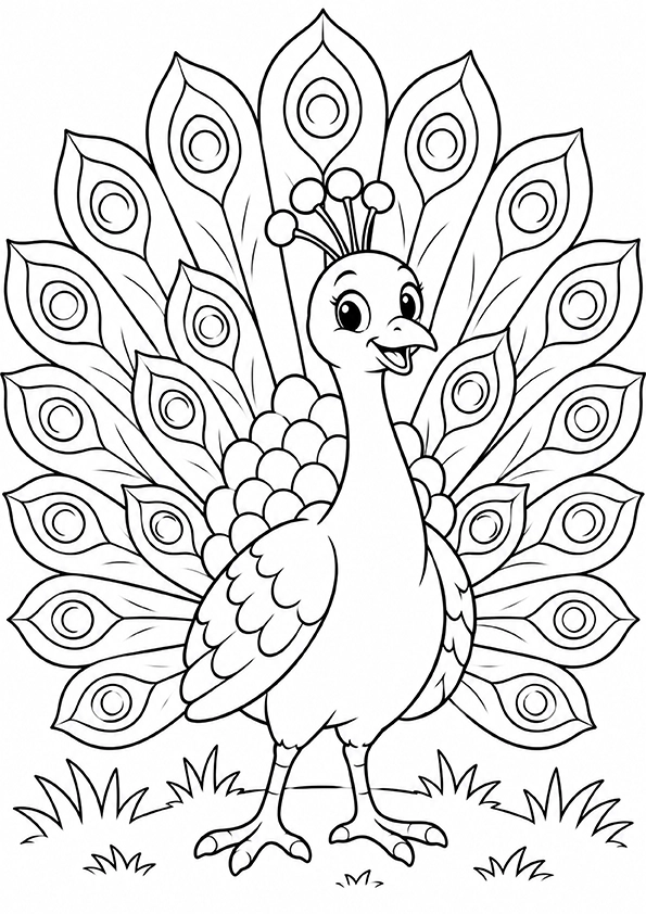 Pretty Peacock coloring page