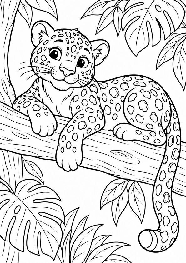 Spotted Leopard coloring page