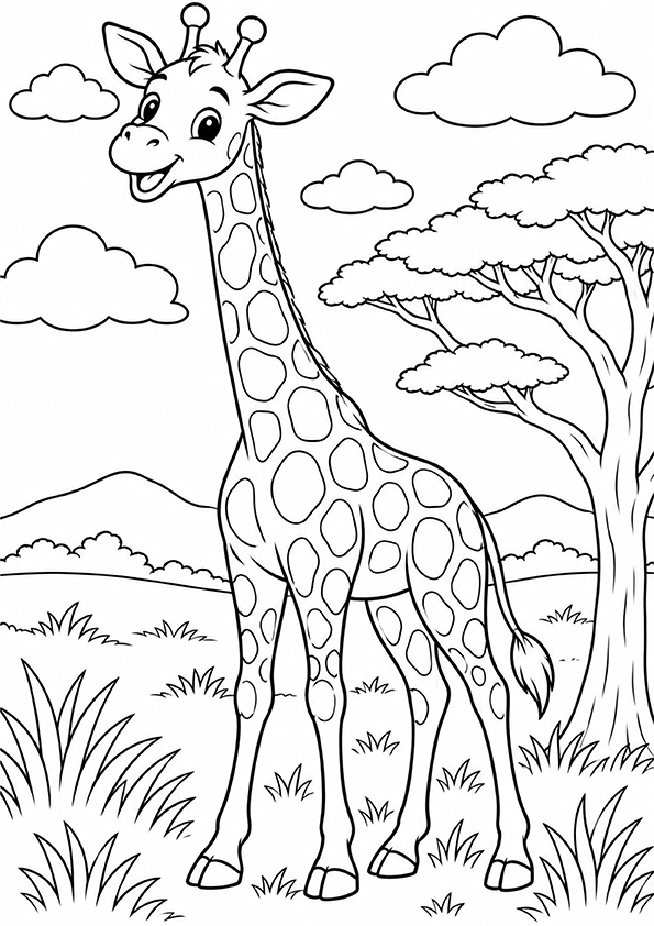 Tall Giraffe coloring page
