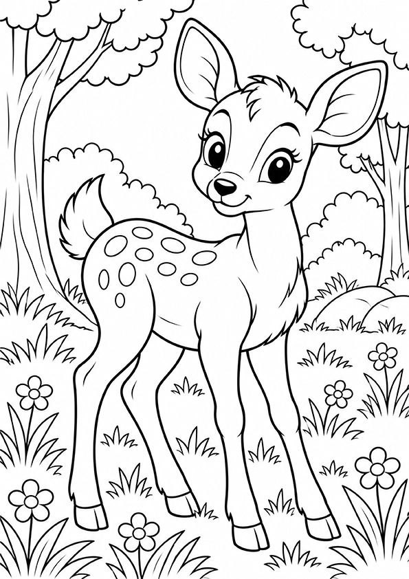 Woodland Deer coloring page