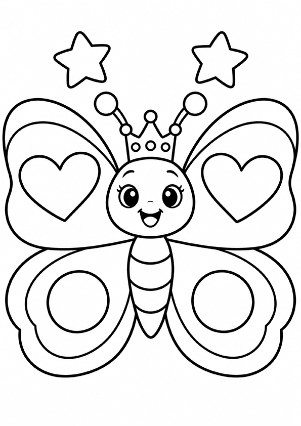 Butterfly Wearing A Crown coloring page