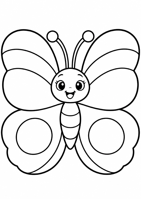 Butterfly With Big Round Wings coloring page