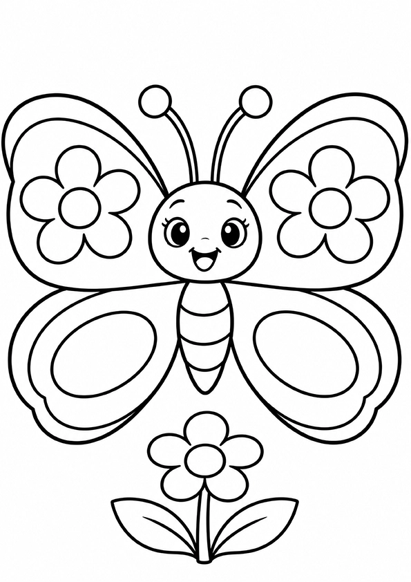 Butterfly With Flower Wings coloring page