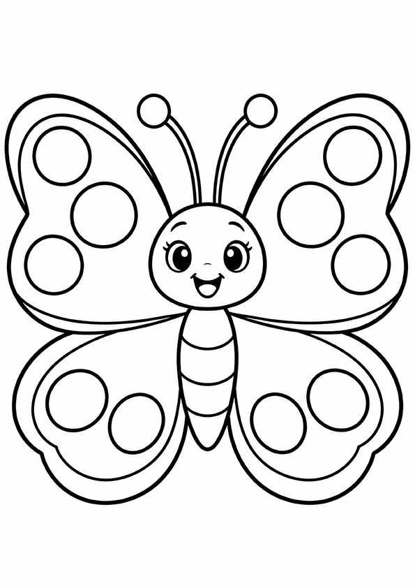 Butterfly With Polka Dot Wings coloring page