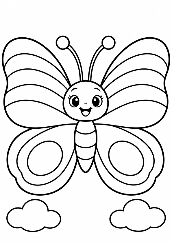 Butterfly With Rainbow Wings coloring page