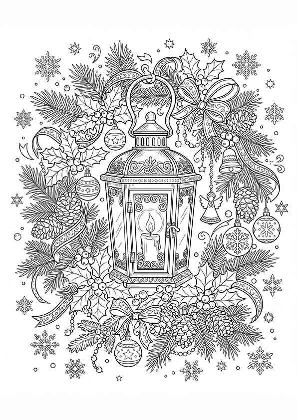 Christmas Lantern coloring page