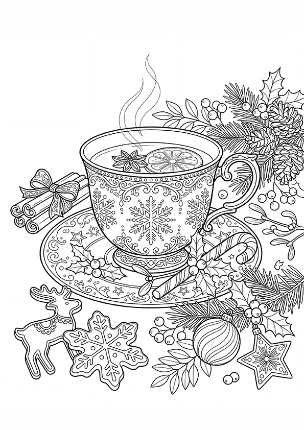 Christmas Tea coloring page