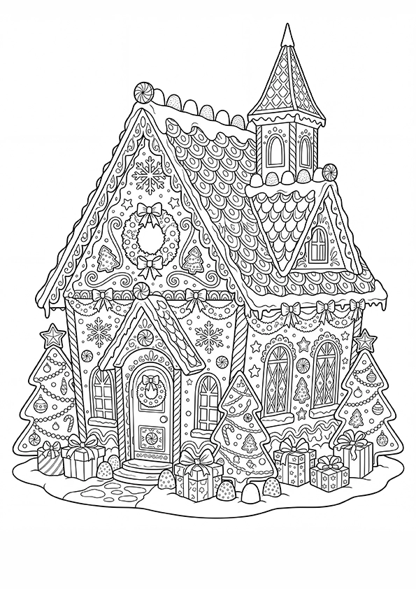 Gingerbread House coloring page