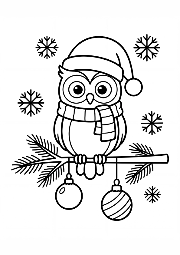 Christmas Owl coloring page