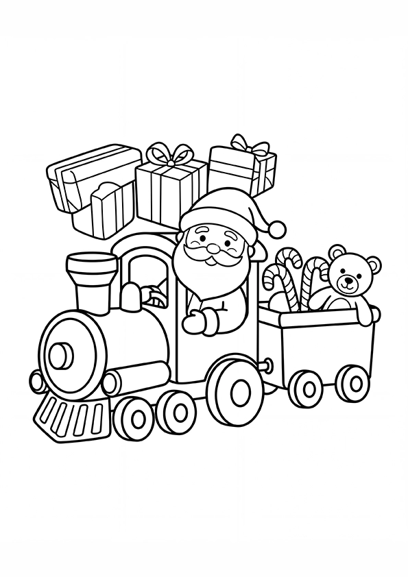 Christmas Train coloring page