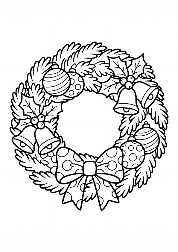 Christmas Wreath coloring page