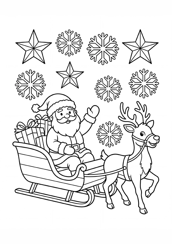 Santa's Sleigh coloring page