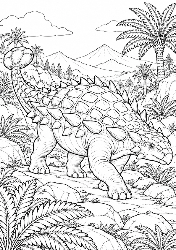 Ankylosaurus Rocky Trail coloring page