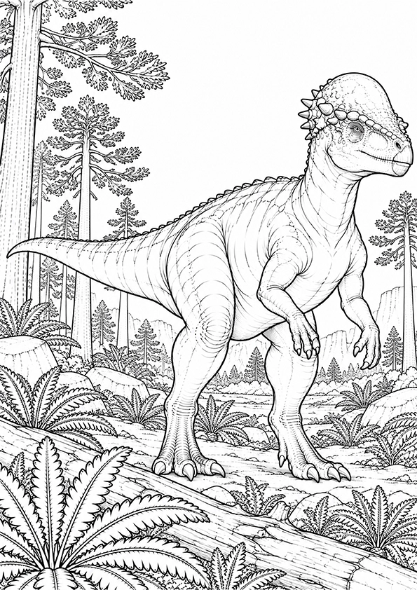Pachycephalosaurus coloring page