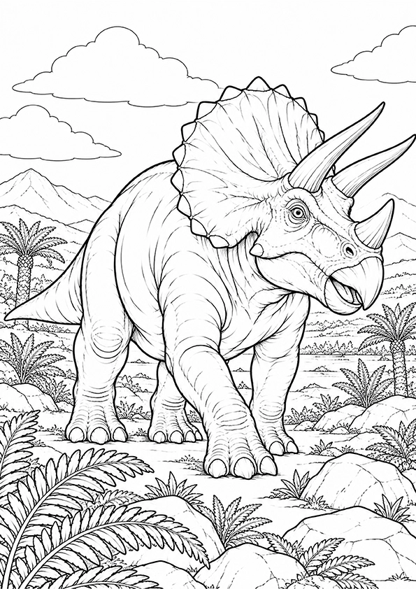 Triceratops Open Plains coloring page