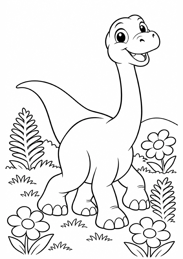 Baby Brachiosaurus coloring page