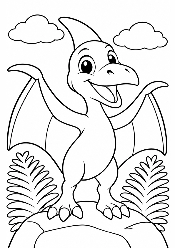 Baby Pterodactyl coloring page